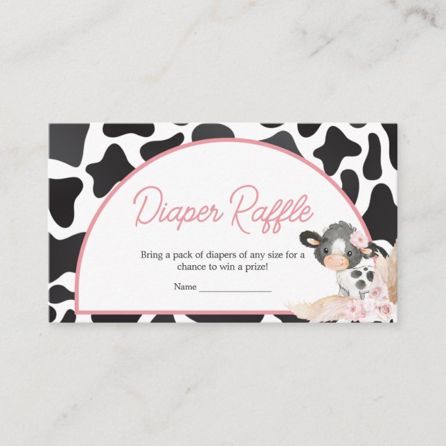 Carte D'accompagnement Baby shower de vache rose Boho Highland Chauffage  (Devant)