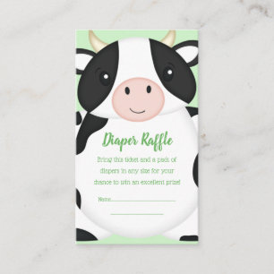 Carte D'accompagnement Baby shower de vache vert