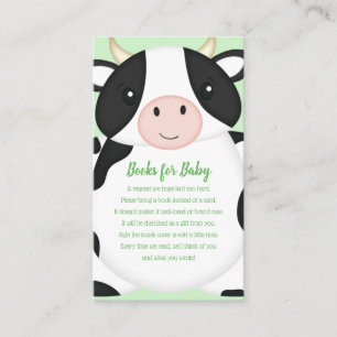 Carte D'accompagnement Baby shower de vache vert