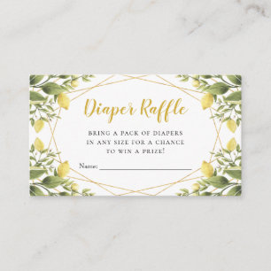 Carte D'accompagnement Baby shower de verdure citrons Raffle de couches