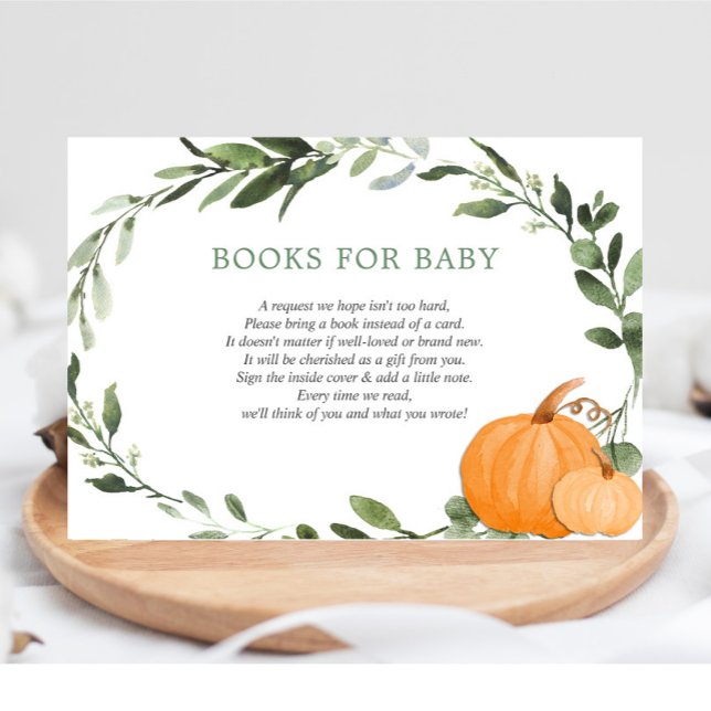 Carte D'accompagnement Baby shower de verdure citrouille d'automne demand (Créateur téléchargé)