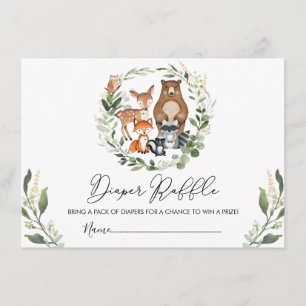 Carte D'accompagnement Baby shower de verdure forestière moderne Reflets 