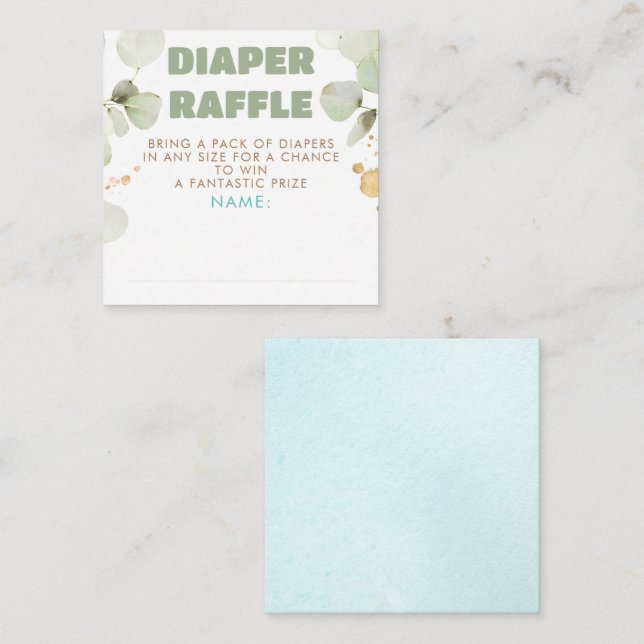 Carte D'accompagnement Baby shower de  Vert Brown Bleu Dépouille Billets (Devant / Derrière)