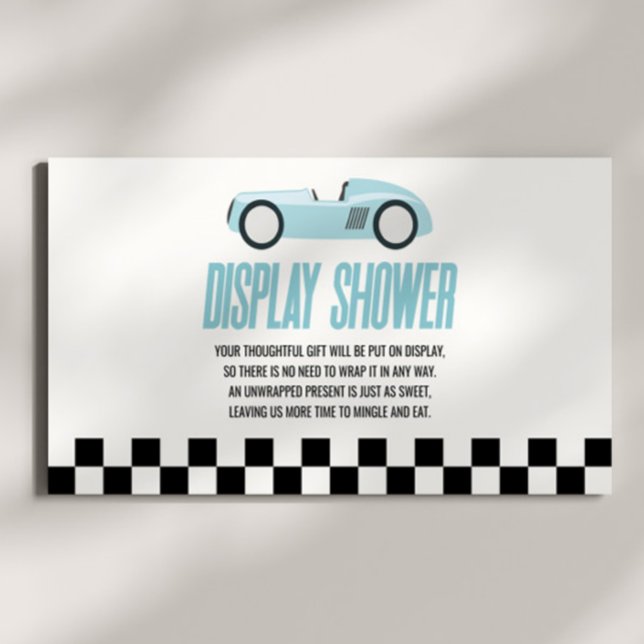 Carte D'accompagnement Baby shower de voiture Blue Race avec douche (Créateur téléchargé)