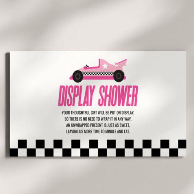 Carte D'accompagnement Baby shower de voiture rose avec douche (Créateur téléchargé)