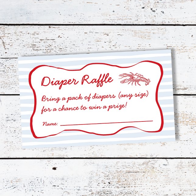 Carte D'accompagnement Baby shower d'ébullition de l'écrevisse de calcule (Diaper Raffle Crawfish Boil Baby Shower Enclosure Card)