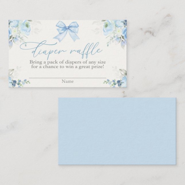 Carte D'accompagnement Baby shower Déchets de papier Raffle Card avec arc (Devant / Derrière)