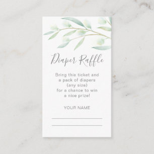 Carte D'accompagnement Baby shower Déchets Raffle Vert Aquarelle