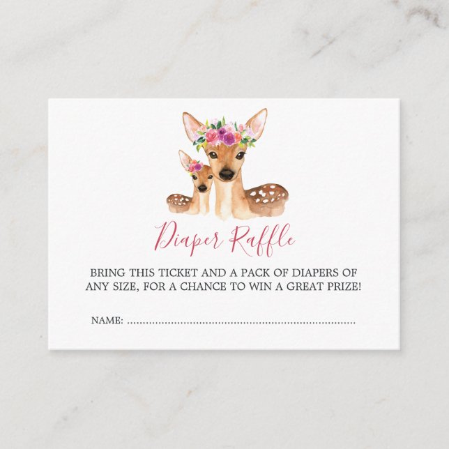 Carte D'accompagnement Baby shower Deer Maman Et Baby Diaper Raffle (Devant)