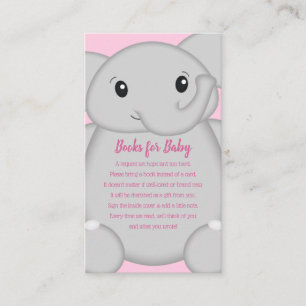 Carte D'accompagnement Baby shower d'éléphant rose