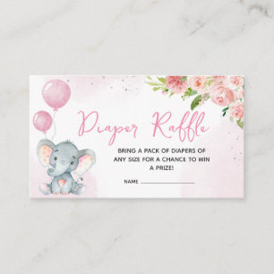 Carte D'accompagnement Baby shower d'éléphant rose vif