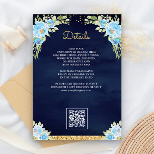 Carte D'accompagnement Baby shower d'enregistrement des cadeaux de code Q