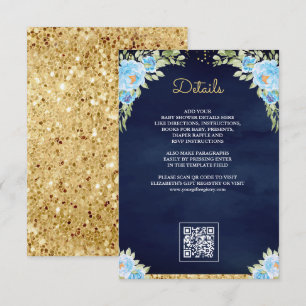 Carte D'accompagnement Baby shower d'enregistrement des cadeaux de code Q