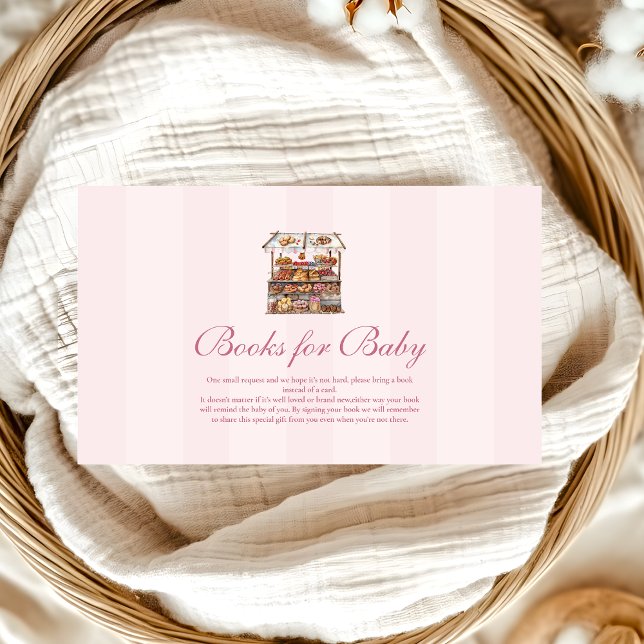 Carte D'accompagnement Baby shower des fermiers roses Livres pour bébé (Créateur téléchargé)