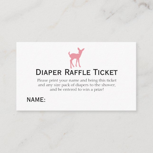 Carte D'accompagnement Baby shower des filles de biches de plongeurs rose (Devant)