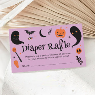 Carte D'accompagnement Baby shower d'Halloween noir violet Raffin de couc