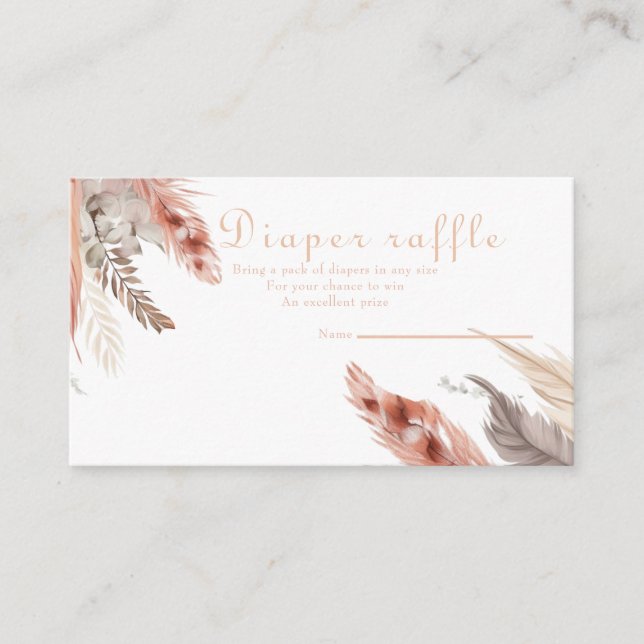Carte D'accompagnement Baby shower d'herbe de Boho Pampas (Devant)