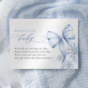 Carte D'accompagnement Baby shower d'hiver bleu Livres pour bébé