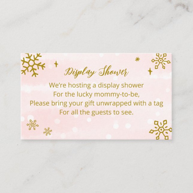 Carte D'accompagnement Baby shower d'hiver Coupe de neige (Devant)