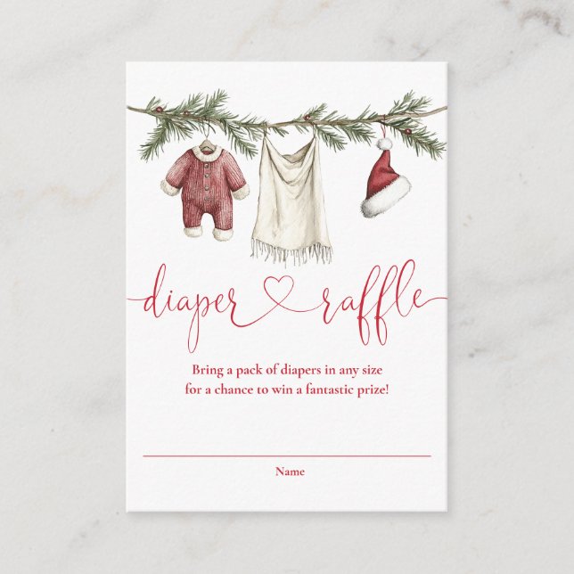 Carte D'accompagnement Baby shower d'hiver de la ligne de linge de filet (Devant)
