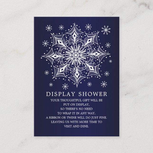 Carte D'accompagnement Baby shower d'hiver Little Snowflake Affichage Dou (Devant)