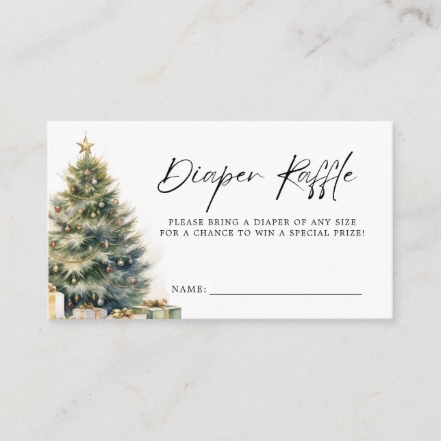 Carte D'accompagnement Baby shower d'hiver moderne de Noël Déchets Raffle (Devant)