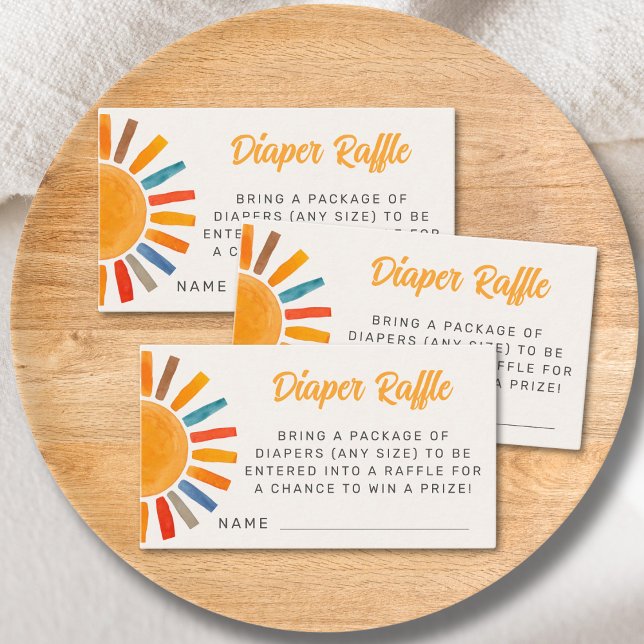 Carte D'accompagnement Baby shower diaper raffle soleil (Créateur téléchargé)