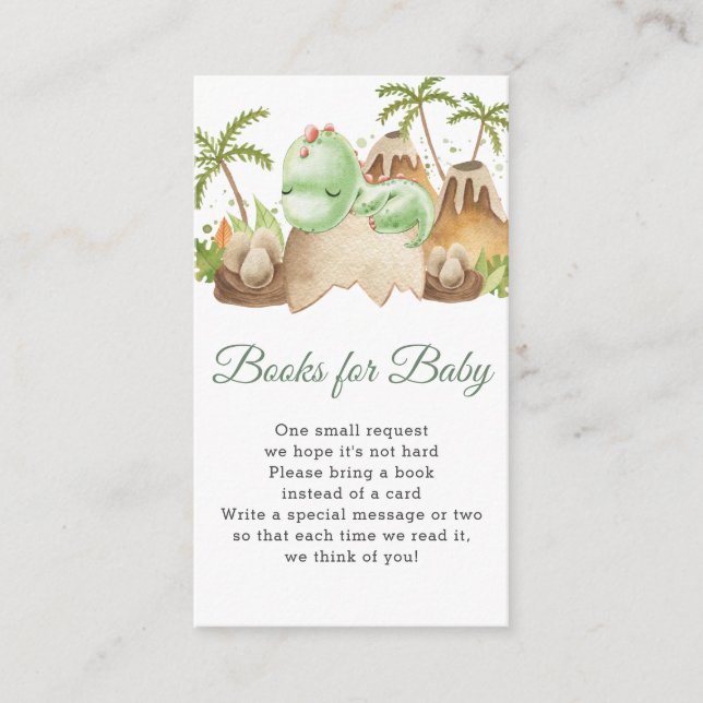 Carte D'accompagnement Baby shower Dinosaure couchage mignon Apportez un  (Devant)