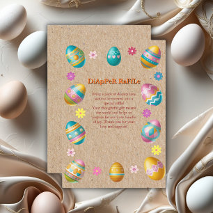 Carte D'accompagnement Baby shower d'oeufs de Pâques fleuris colorés