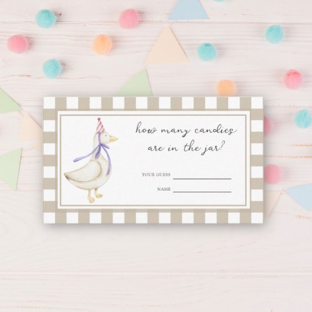 Carte D'accompagnement Baby shower d'oie - devinez combien de bonbons (Créateur téléchargé)