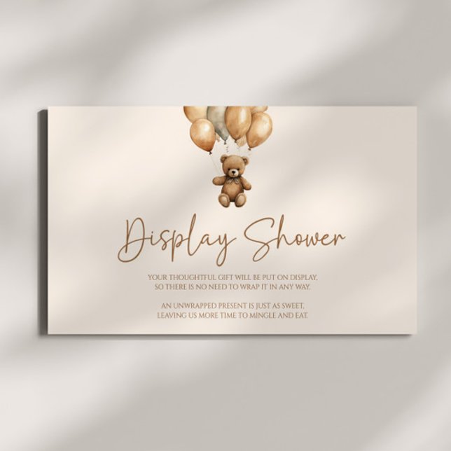 Carte D'accompagnement Baby shower d'oreille en bois Brown avec douche (Créateur téléchargé)