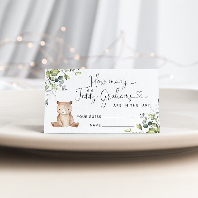 Carte D'accompagnement Baby shower d'ours devinez combien de graphiques e (Créateur téléchargé)