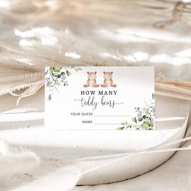 Carte D'accompagnement Baby shower d'ours devinez combien de nounours (Créateur téléchargé)