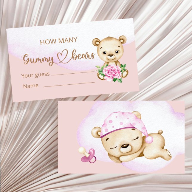 Carte D'accompagnement Baby shower d'ours devinez combien d'ours (Créateur téléchargé)