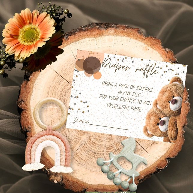 Carte D'accompagnement Baby shower d'ours en peluche neutre pour les homm (Créateur téléchargé)