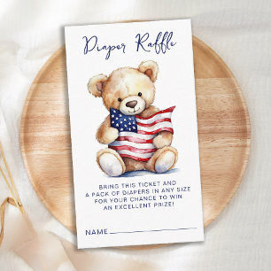 Carte D'accompagnement Baby shower d'ours en peluche Patriotique