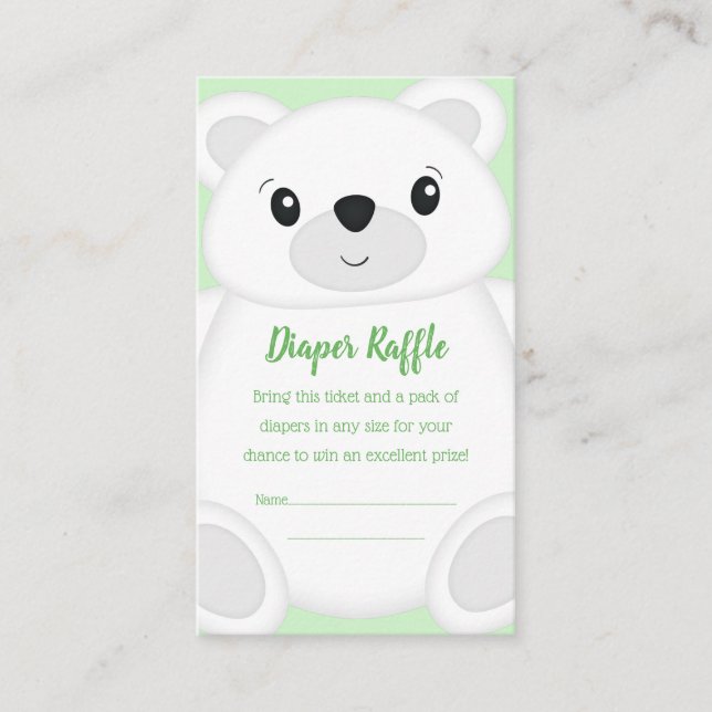 Carte D'accompagnement Baby shower d'ours polaire vert (Devant)