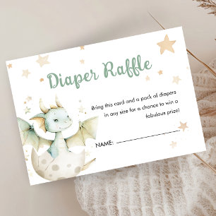 Carte D'accompagnement Baby-Shower Dragon Mignon Tirage de Couches Vert