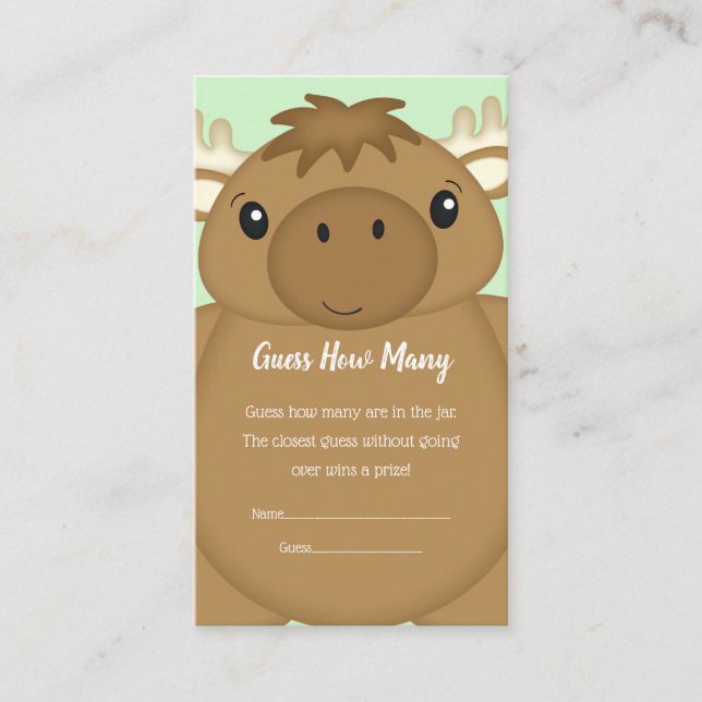 Carte D'accompagnement Baby Shower Élan (Devant)