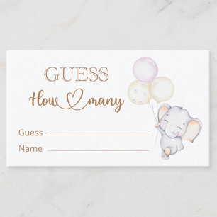 Carte D'accompagnement Baby shower Élégant Pour Bébé Devine Combien