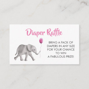 Carte D'accompagnement Baby shower éléphant au caleçon, rose
