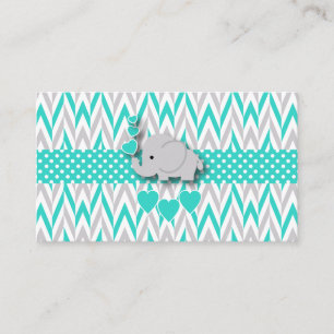 Carte D'accompagnement Baby shower Eléphant Turquoise Raffle livre