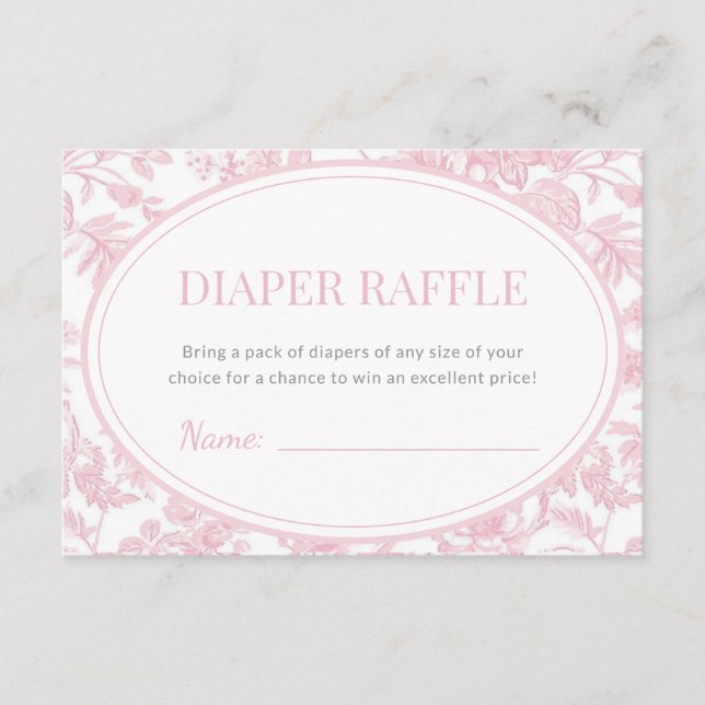 Carte D'accompagnement Baby shower en toile de la chinoiserie rose cheval (Devant)
