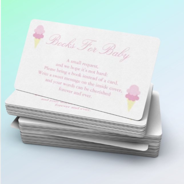 Carte D'accompagnement Baby shower Été Crème Glace Livres Pour Baby Card (Créateur téléchargé)