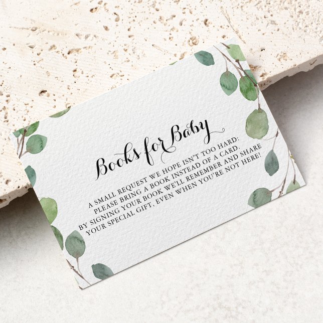 Carte D'accompagnement Baby shower Eucalyptus vert Demande de réservation (Créateur téléchargé)