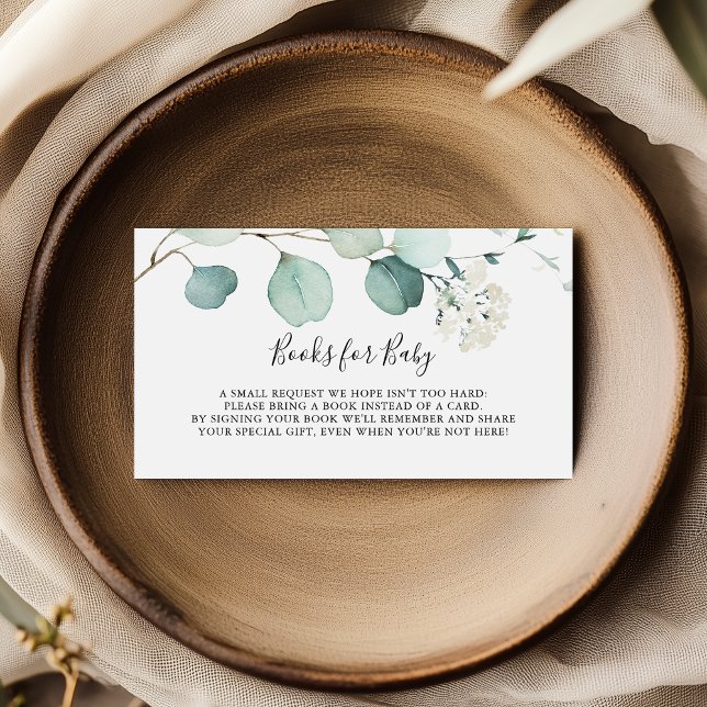 Carte D'accompagnement Baby shower Eucalyptus Vert Été Demande de réserva (Créateur téléchargé)