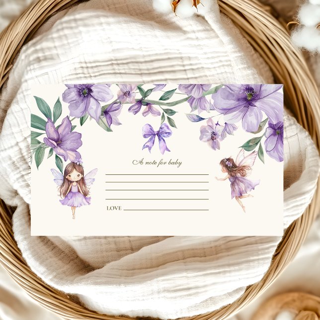 Carte D'accompagnement Baby shower Fairy Woodland Girl Note pour bébé (Créateur téléchargé)
