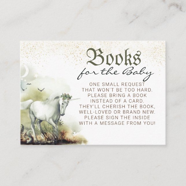 Carte D'accompagnement Baby shower Fairytale Imaginaire Books Demande (Devant)
