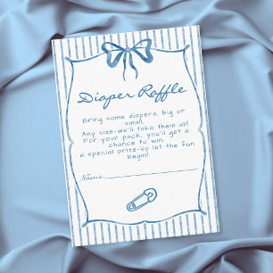 Carte D'accompagnement Baby Shower Fantaisiste Rayure Bleue à l'Aquarelle