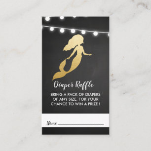 Carte D'accompagnement Baby shower   Faux Gold Foil Mermaid Raffin de cou